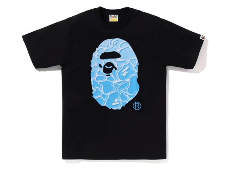 BAPE ABC Sea Surface Camo Ape Head Tee Black