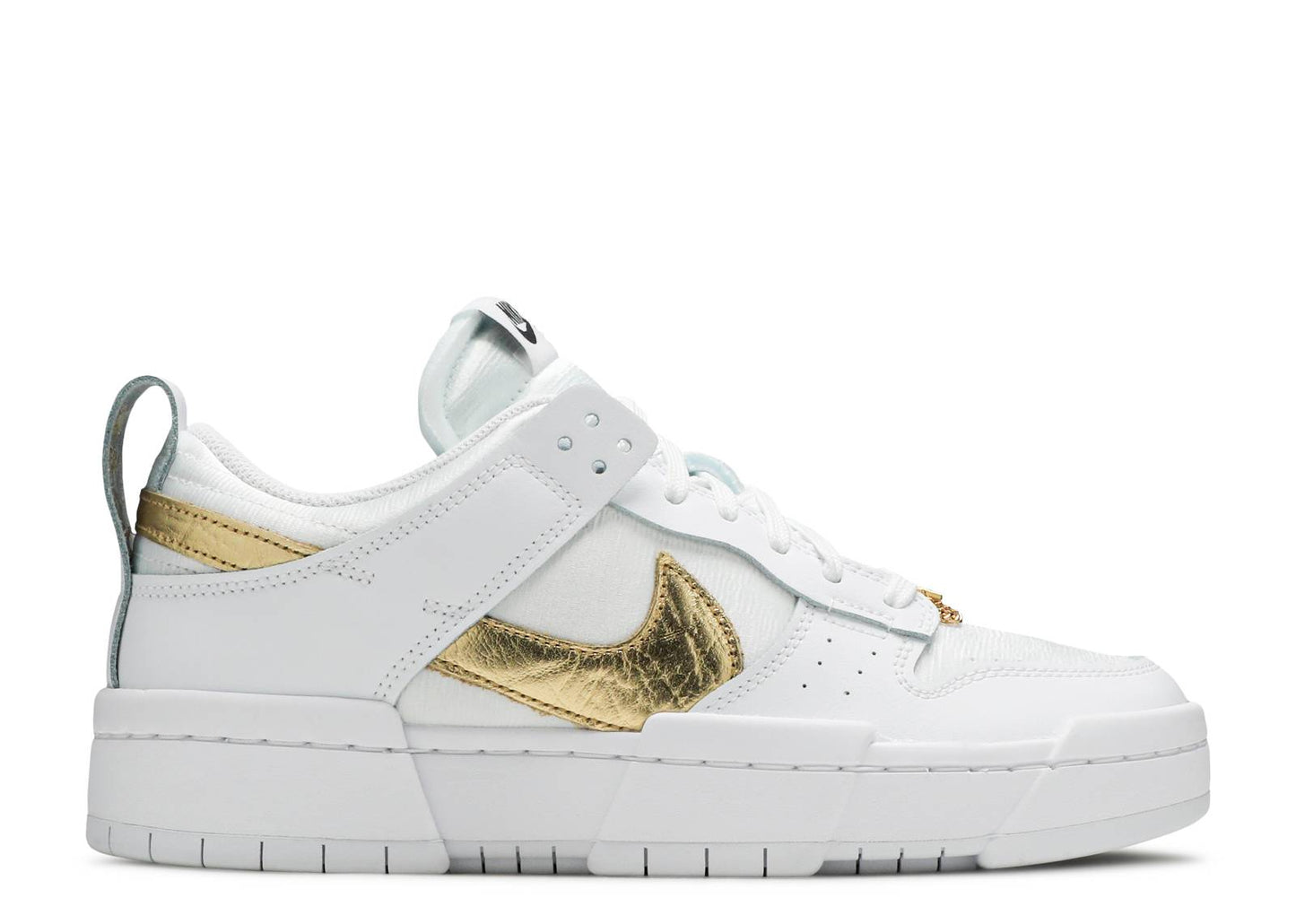 Wmns Dunk Low Disrupt White Metallic Gold