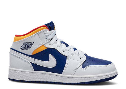 Air Jordan 1 Mid GS White Deep Royal Blue