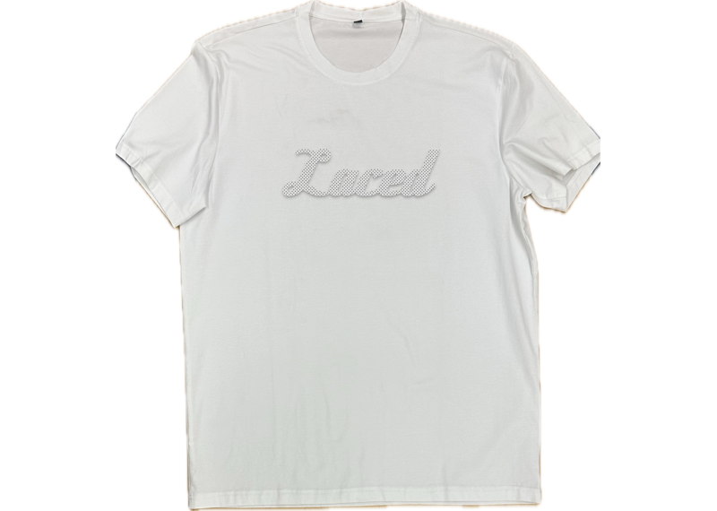 Laced Script Polka Dot Tee White