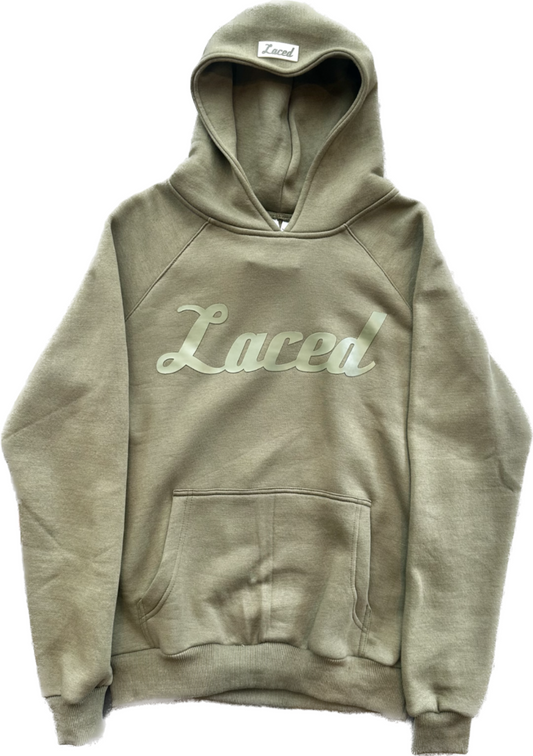 Laced Elements Collection Hooded Sweatshirt Olive Green