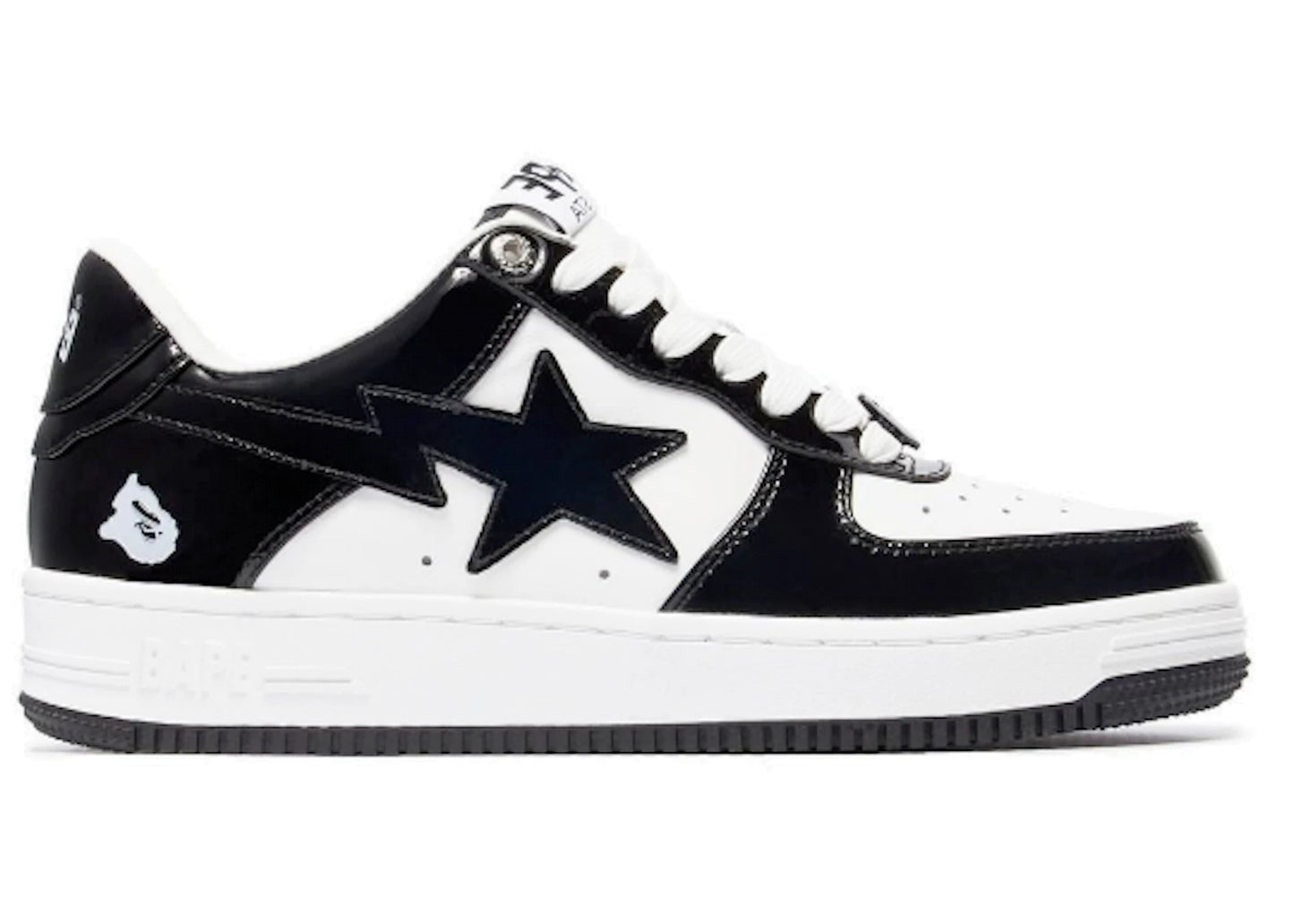 A BATHING APE BAPE STA PATENT LEATHER Black White (2022)