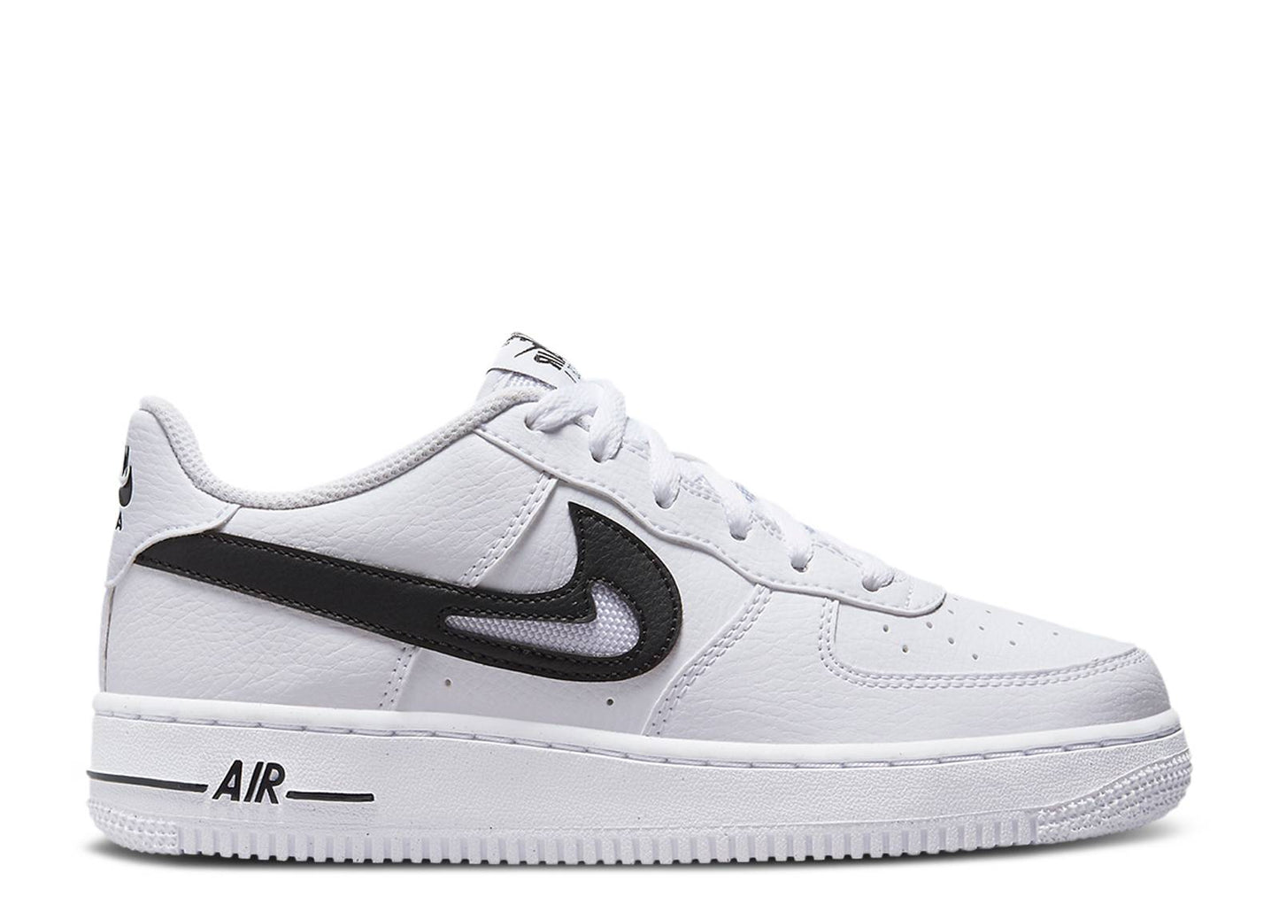 Air Force 1 07 GS Cut Out Swoosh - White Black