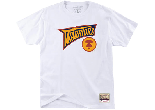 Aape x Mitchell & Ness Golden State Warriors Tee White