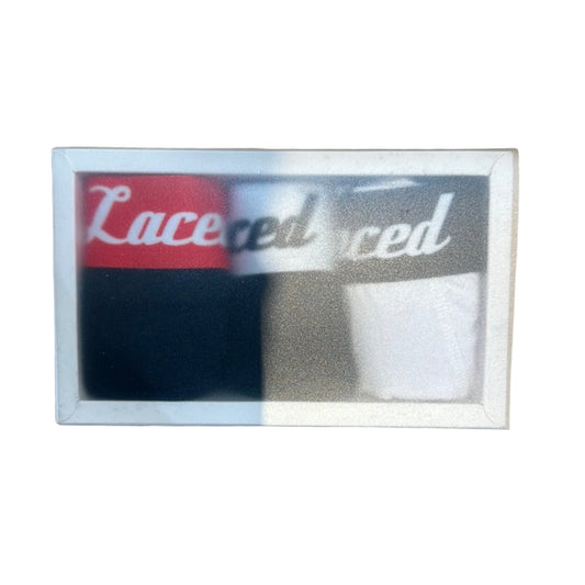 Laced Script Boxers (3 Pack) Black / White / Red