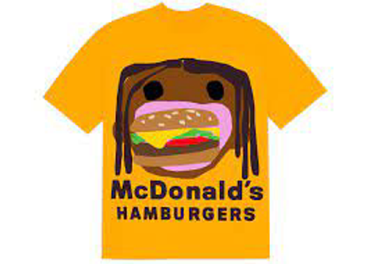 Travis Scott x CPFM 4 CJ Burger Mouth T-shirt yellow