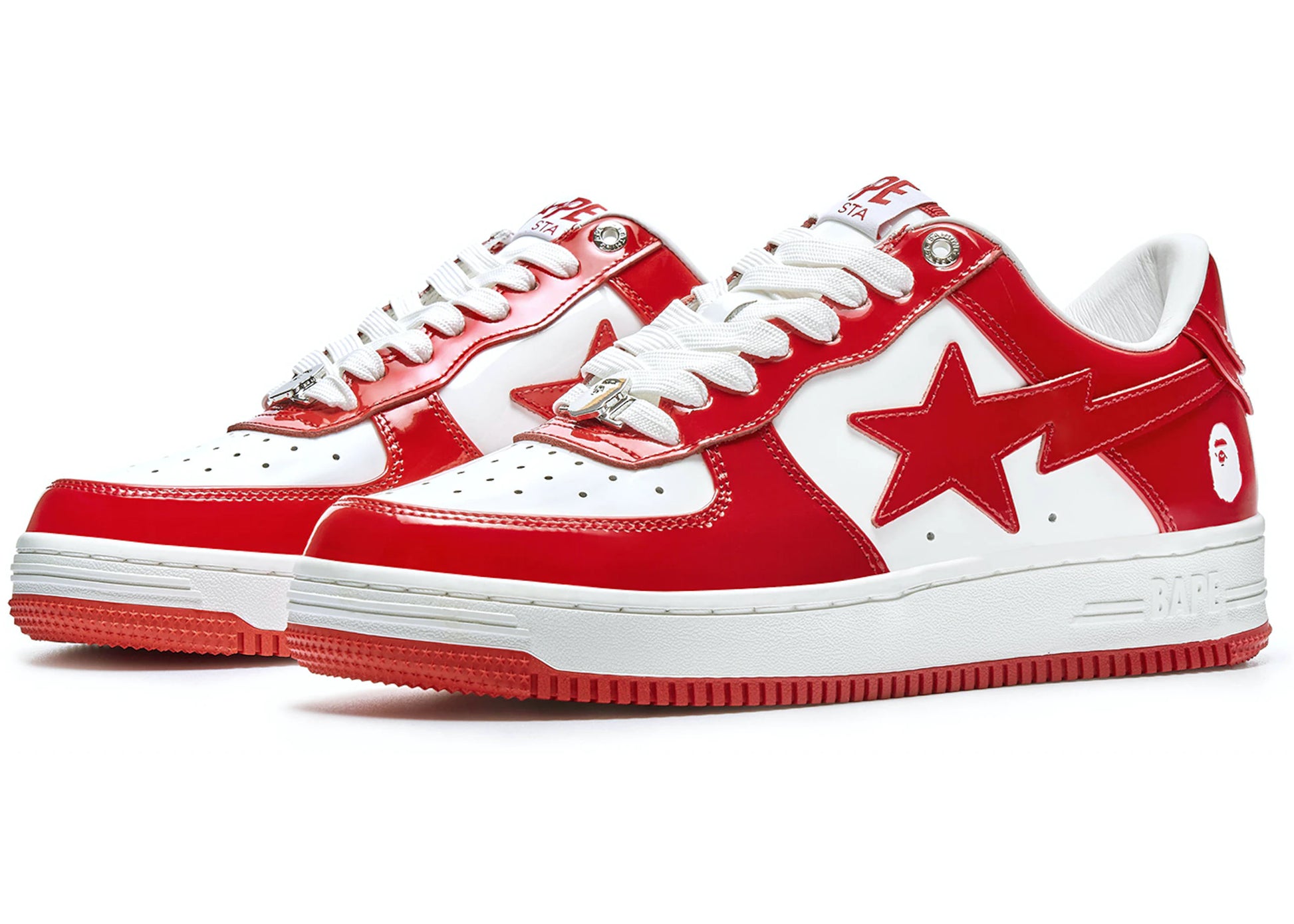 A Bathing Ape Bape Sta Patent Leather White Red (2023) – Laced Quality ...