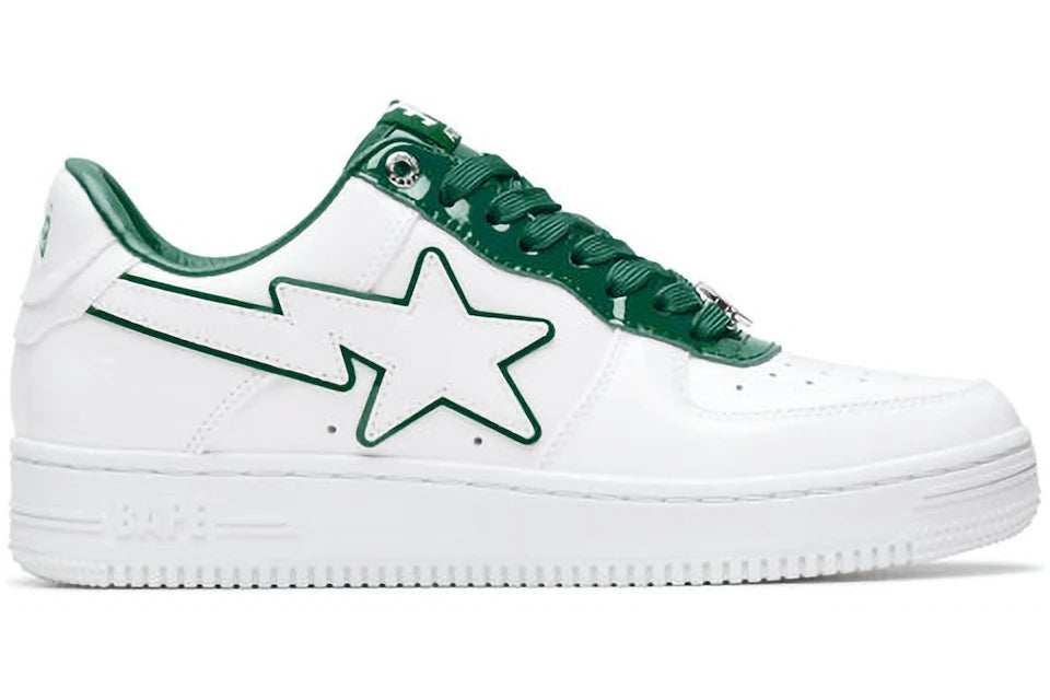 A Bathing Ape Bape Sta Patent Leather White Green