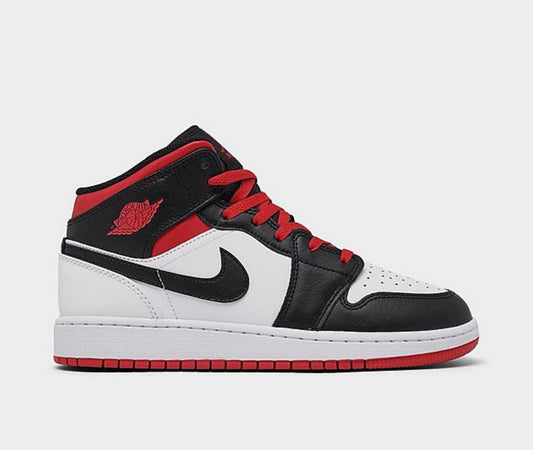 Air Jordan 1 Mid GS Gym Red Black Toe