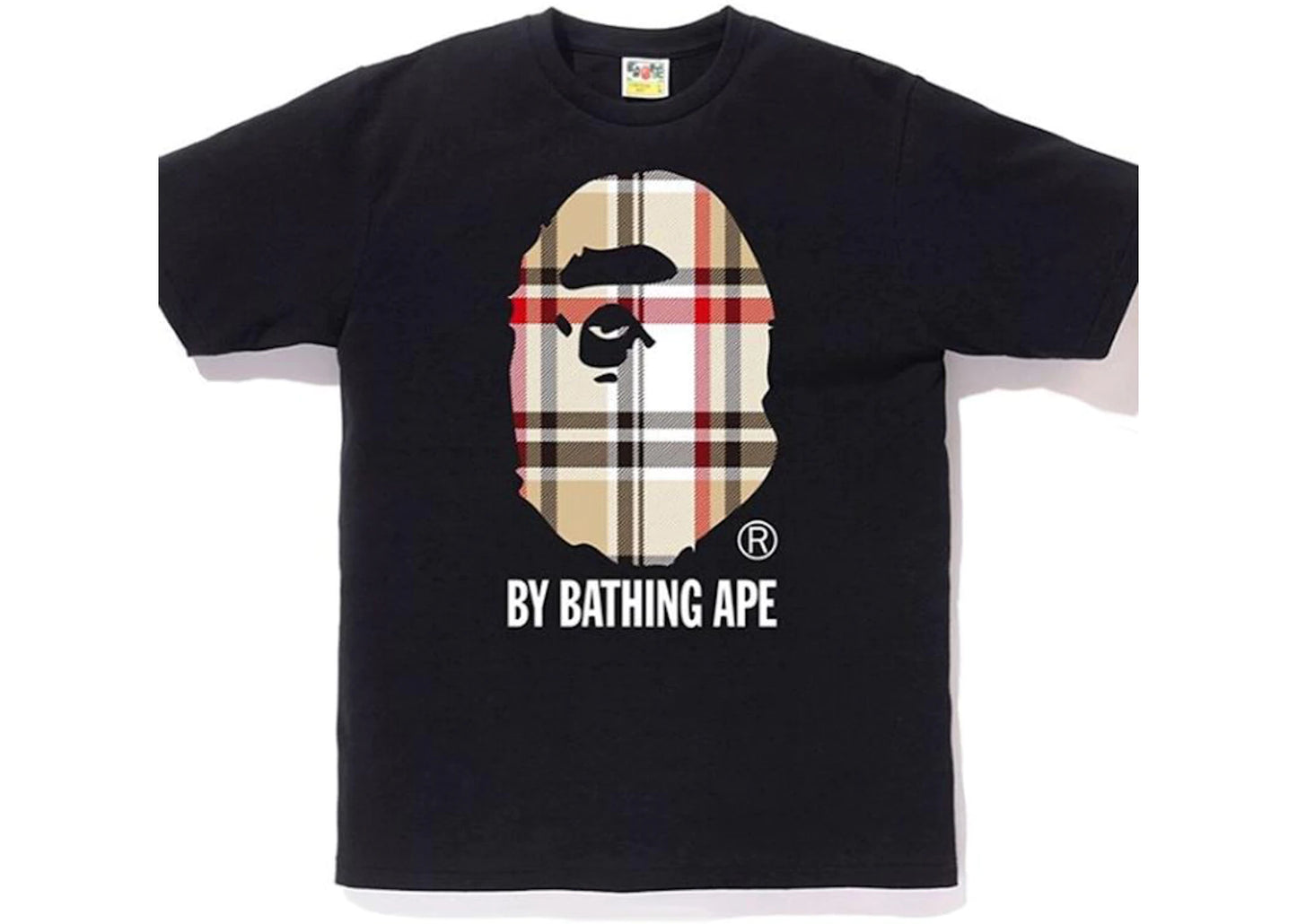 BAPE A Bathing Ape Check by Bathing Tee Black/Beige