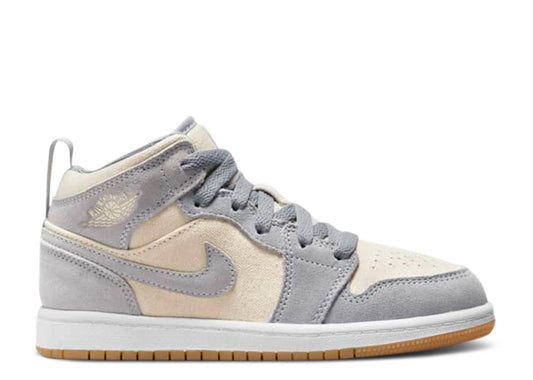 Air Jordan 1 Mid SE PS Coconut Milk Particle Grey