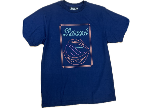 Laced Neon Kiss Tee Blue