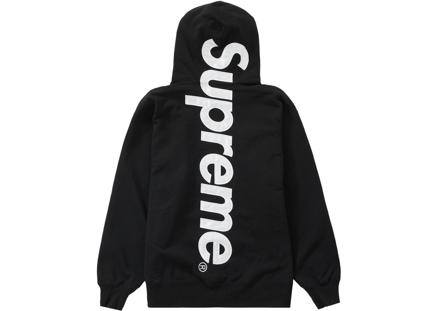 Supreme Satin Applique Hooded Sweatshirt Black