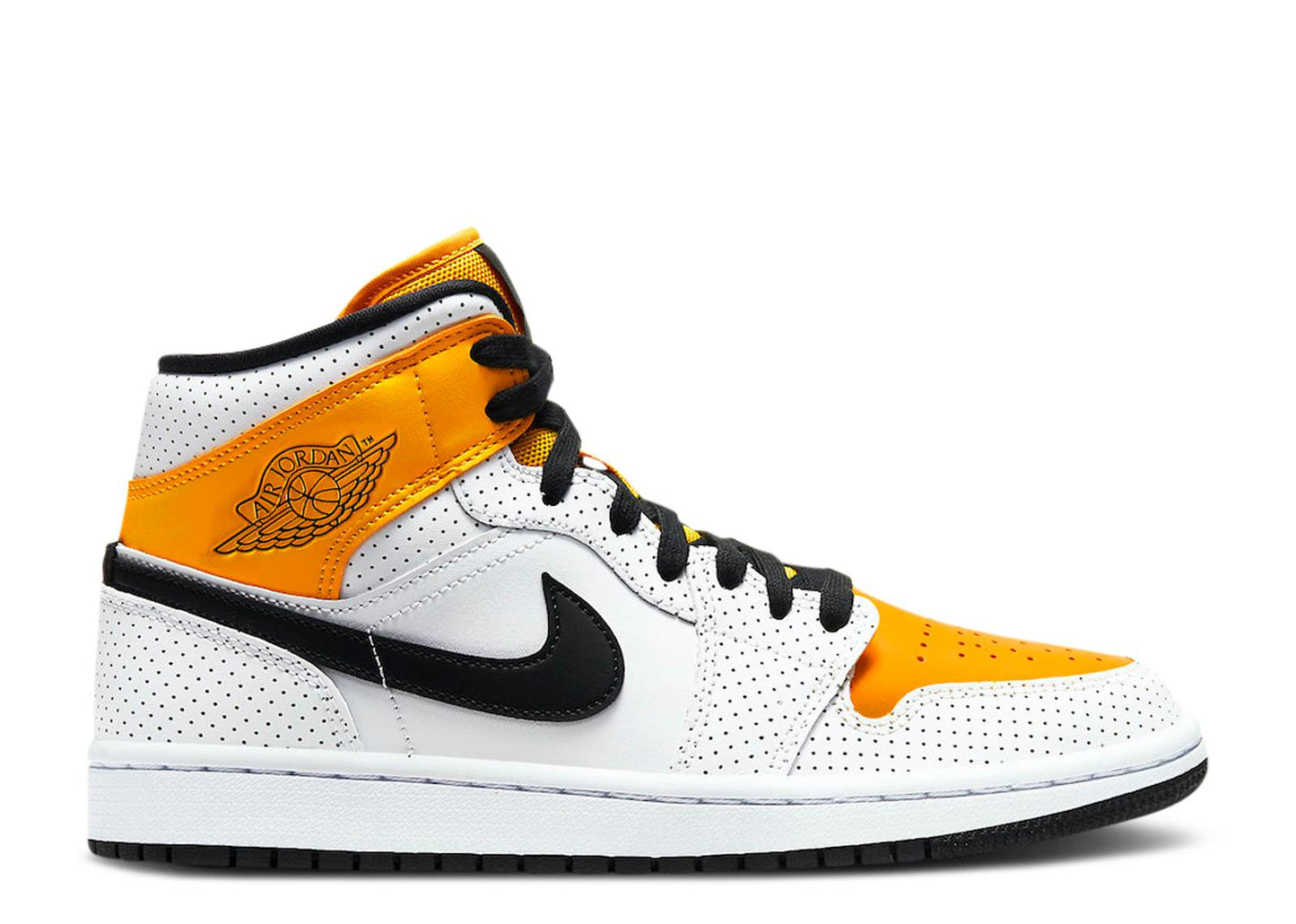 Air Jordan 1 Mid Perforated - White University Gold