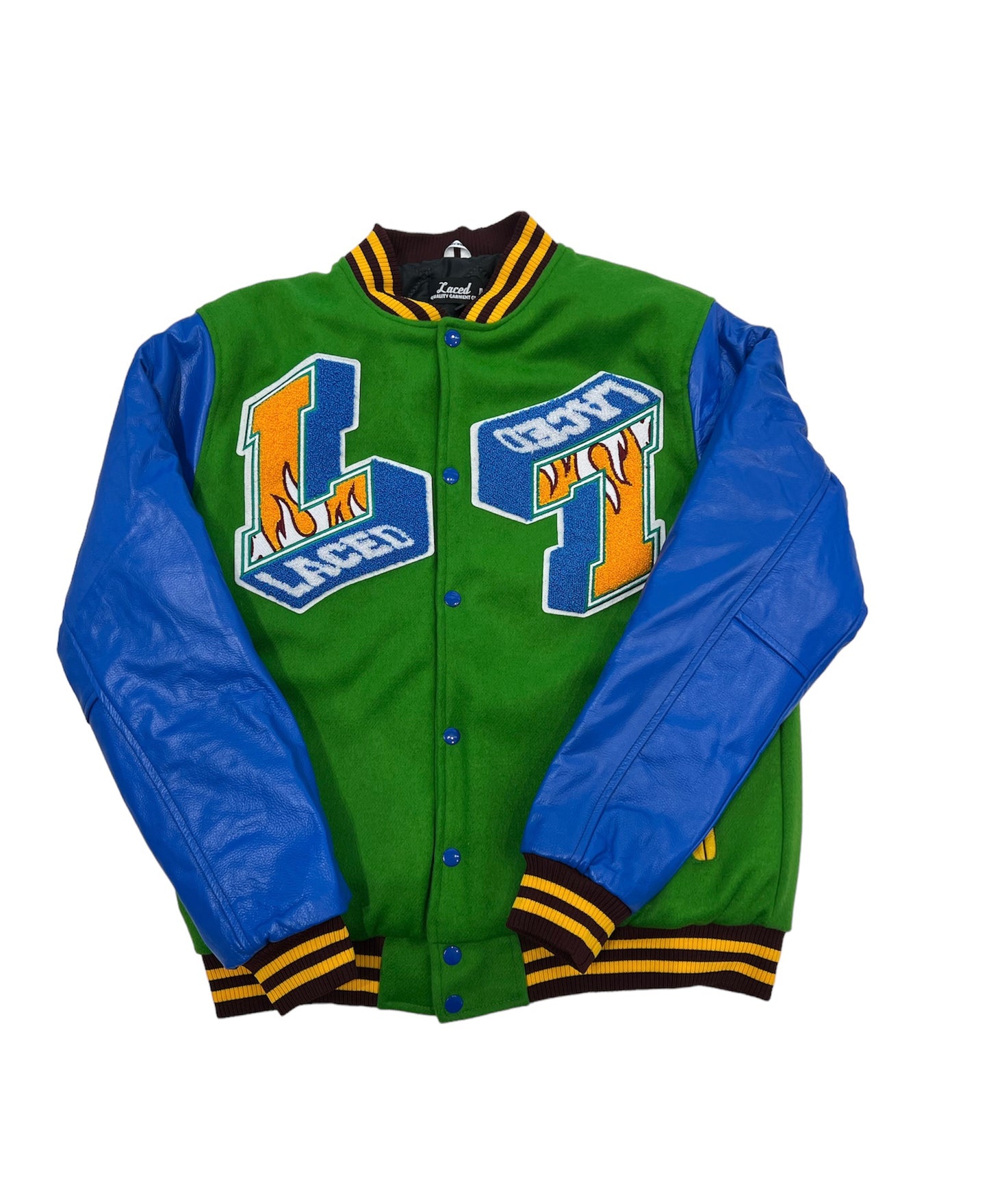 LACED 2023 LE FLAME VARSITY JACKET Green