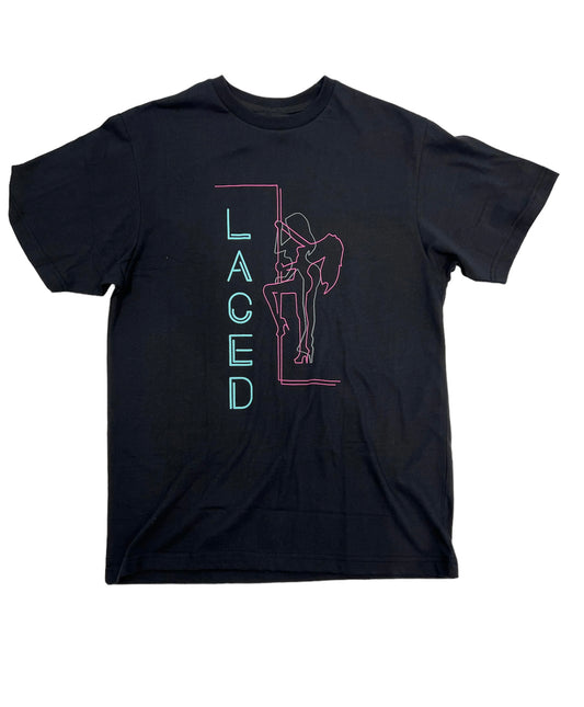 Laced Pole Dancer Tee Black